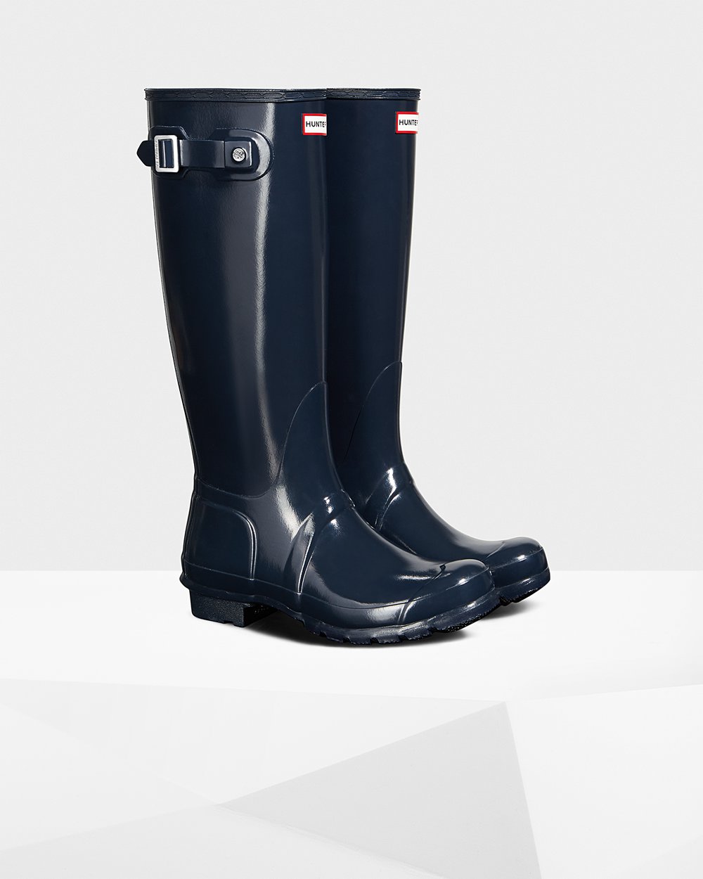 Women Hunter Original Gloss | Tall Rain Boots Navy | NZ-59721-GLEU